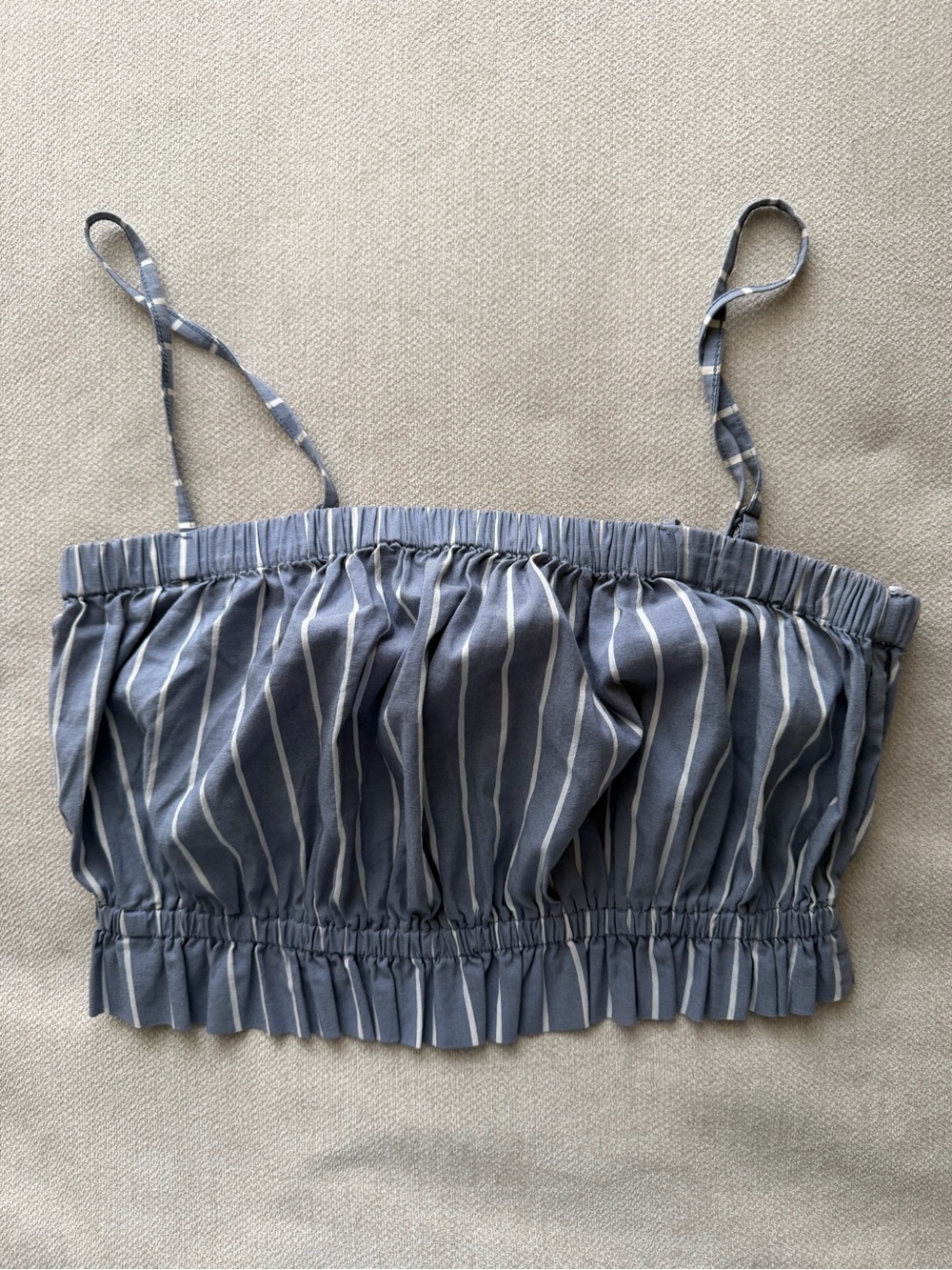 Kimchi Blue Striped Blue Cropped Cami Top with Adjustable Straps